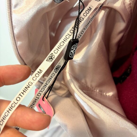 Chi Chi London Women's Cream and Pink Formal Prom Cocktail Dress sz 10 - Picture 8 of 13